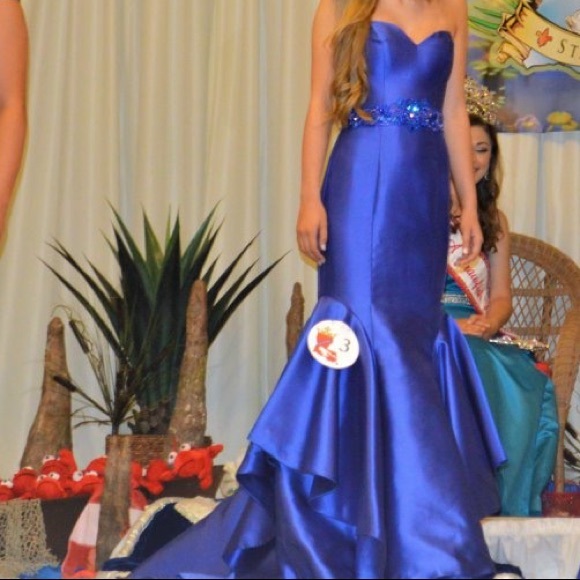 Pageant or Prom royal blue mermaid formal dress - Picture 5 of 5